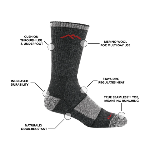 Men's Hiker Boot Full Cushion Midweight Hiking Socks