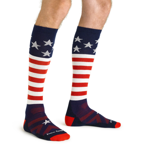 Men's Captain Stripe Over-the-Calf Midweight Ski & Snowboard Socks