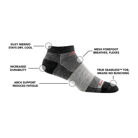 Men's 1437 No Show Lightweight Running Socks